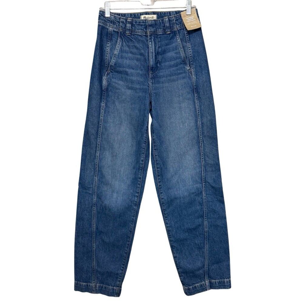 Madewell TAPERED DENIM TROUSERS Women’s 26 Medium Blue Wash High Rise Jeans NEW